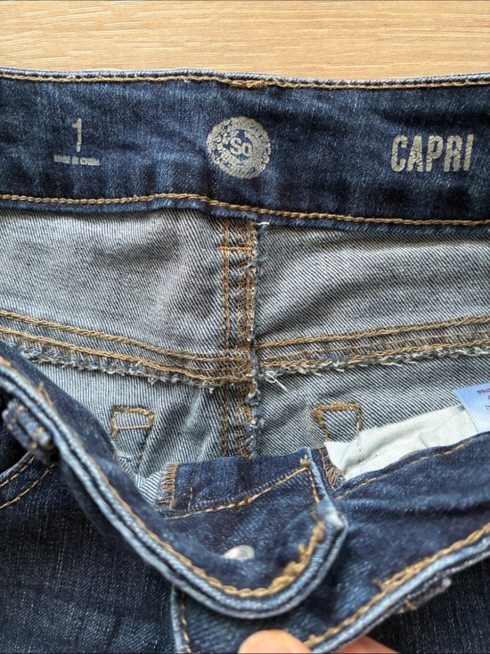 SO Women’s Slim Straight Dark Blue Capri Jeans Size 1